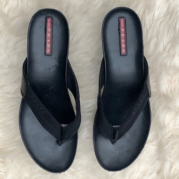 prada black platform sandals